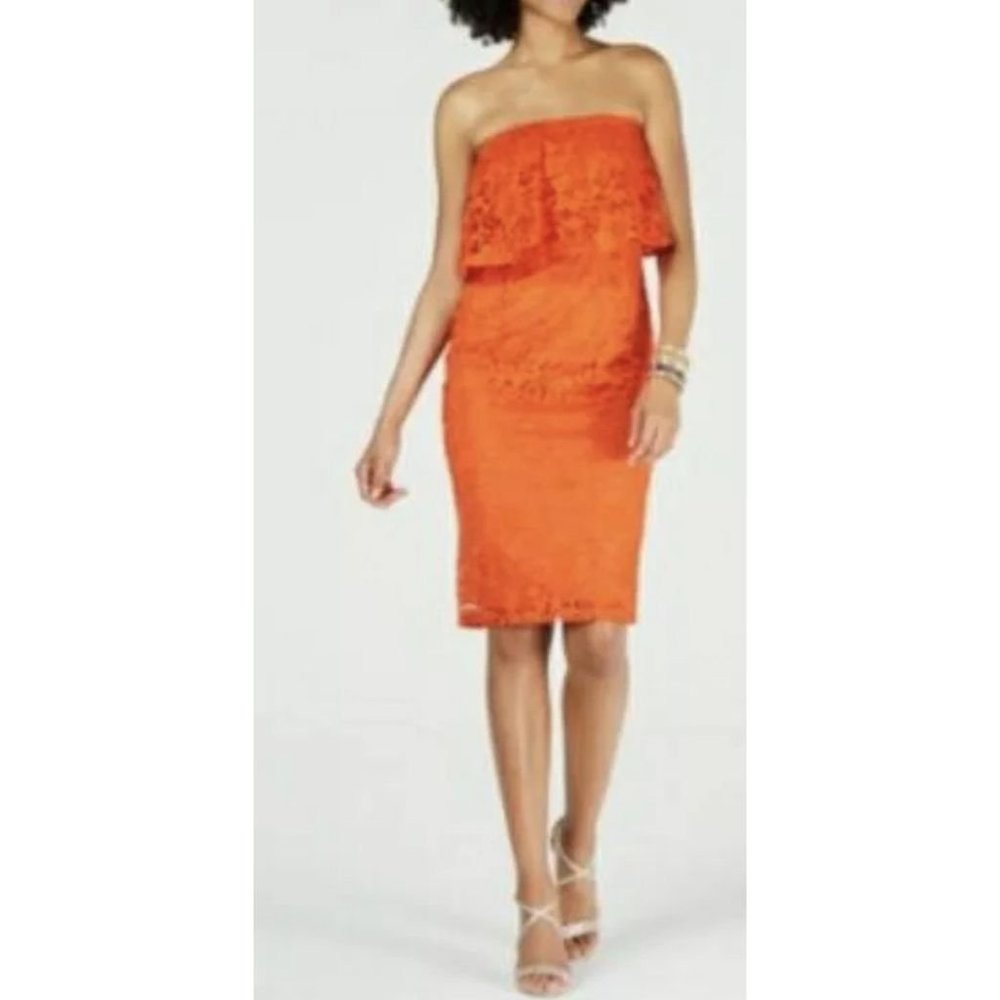 Thalia Sodi Plus Size Orange Lace Dress